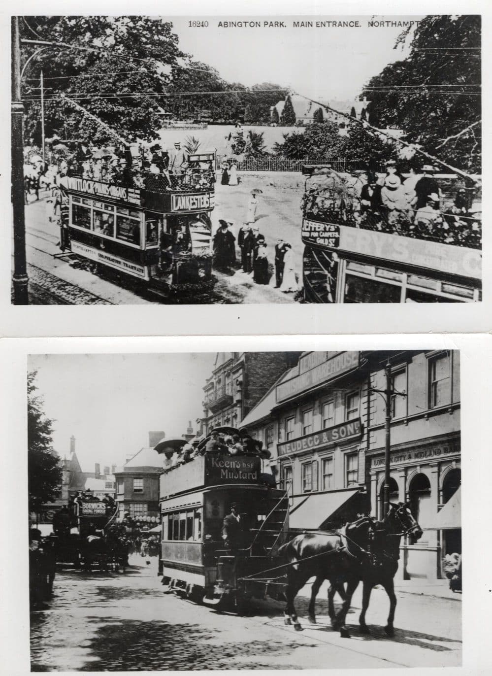 Mercers Row Northampton Abington Park Tram 2x Postcard s