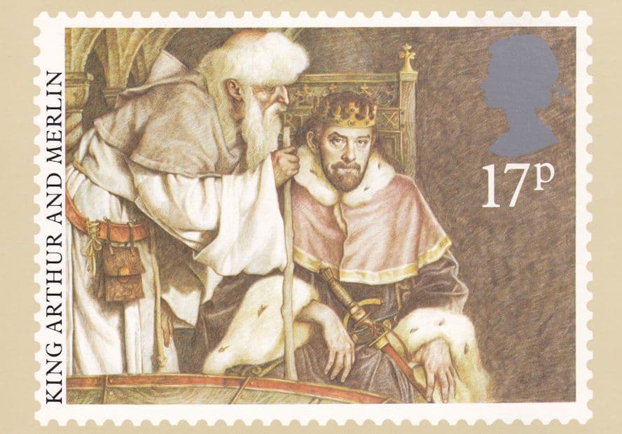 Merlin & King Arthur Excalibur Limited Edition Postcard