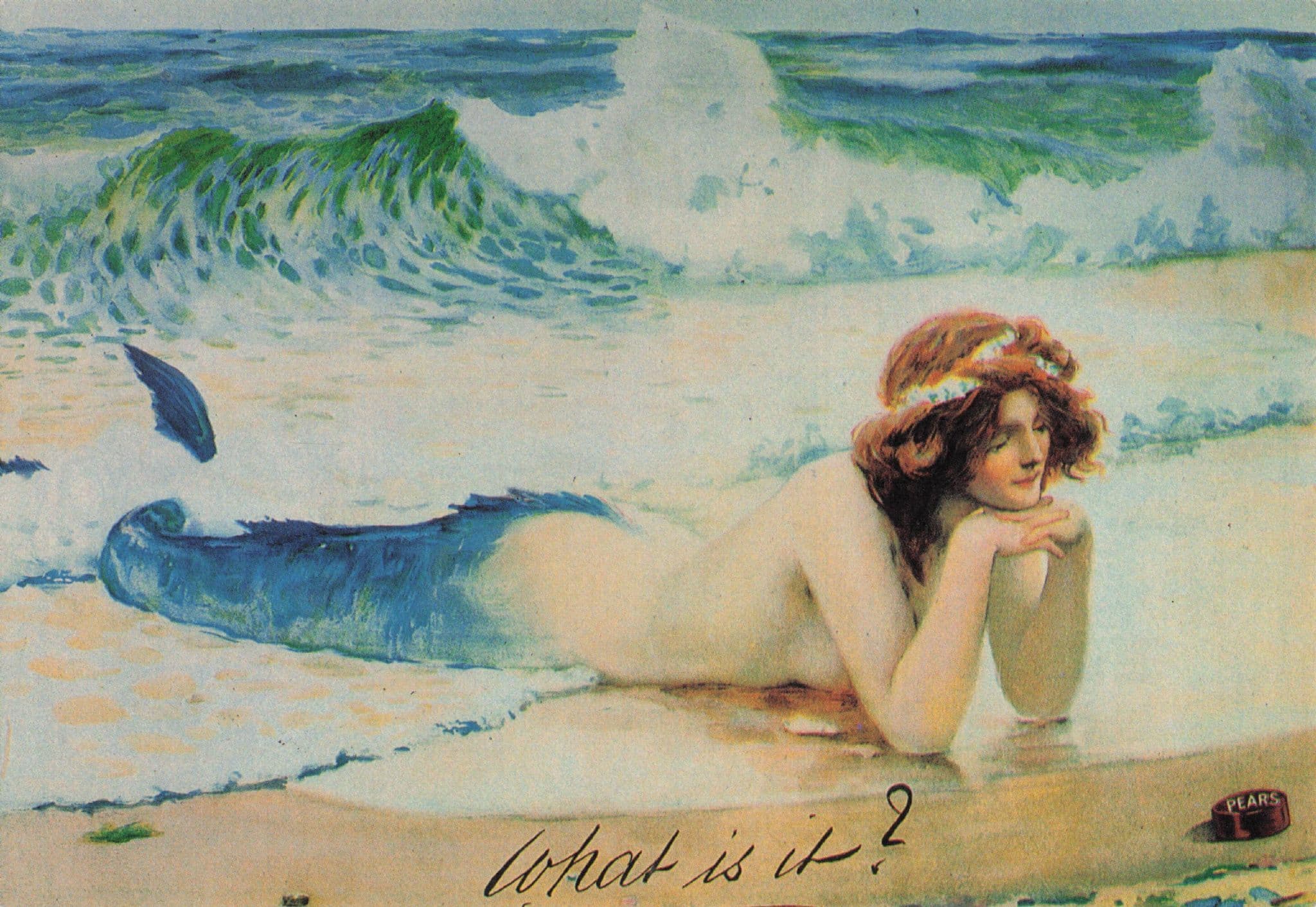 Mermaid Sea Glamour Pears Soap London Cornwall Advertising Postcard