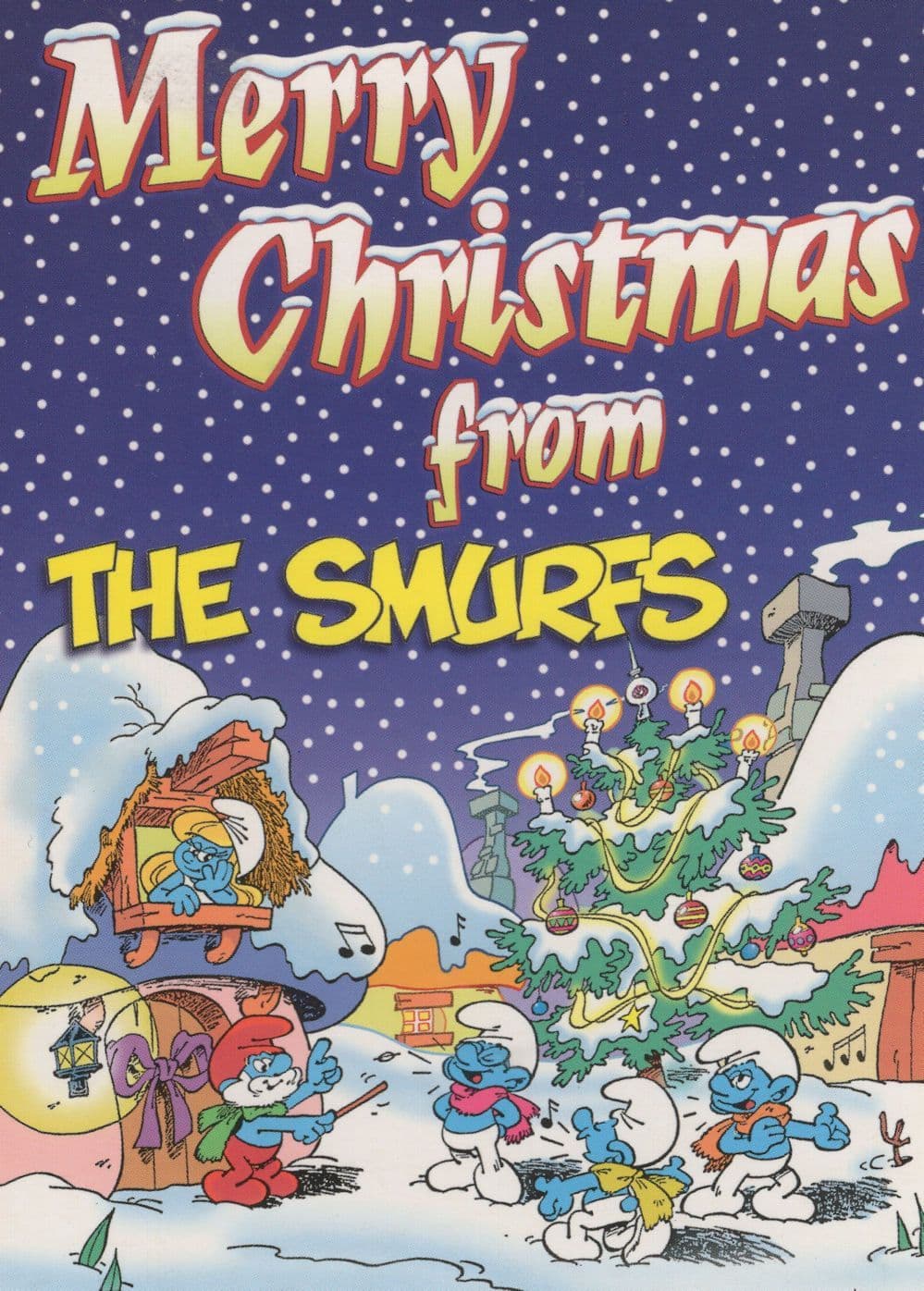 Merry Christmas From The Smurfs CD Advertising Postcard