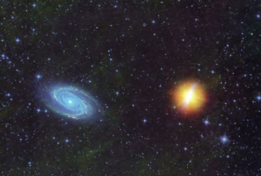 Messiers M81 M82 Cosmic Galaxy Dance Space Astronomy Postcard