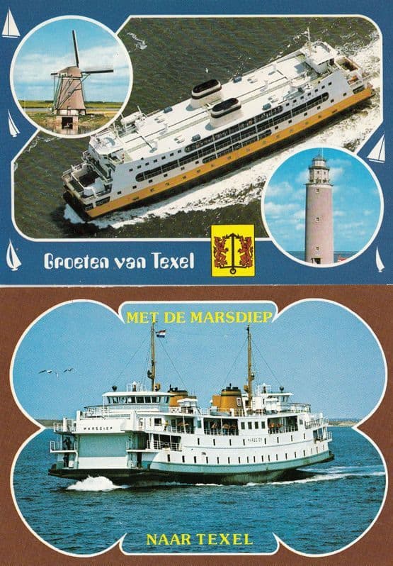 Met De Marsdiep Naar Texel 2x Ship Postcard