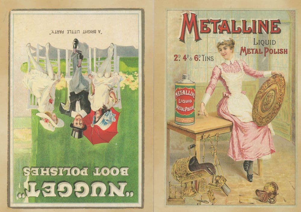 Metalline Liquid Metal Polish 1885 Advertising 2x Postcard