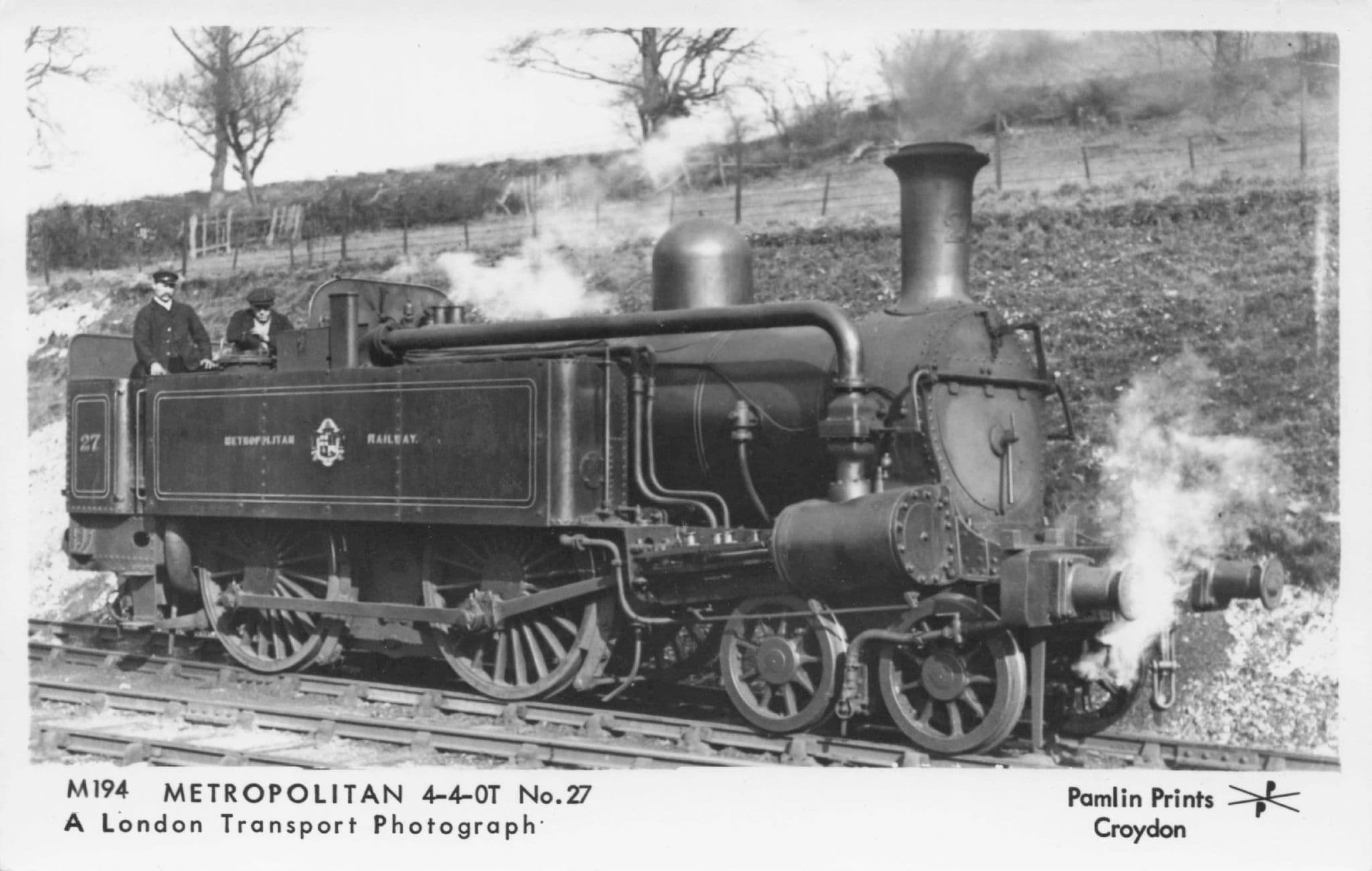 Metropolitan Old 4-4-07 No 27 Train Pamlin Prints Railway RPC Postcard