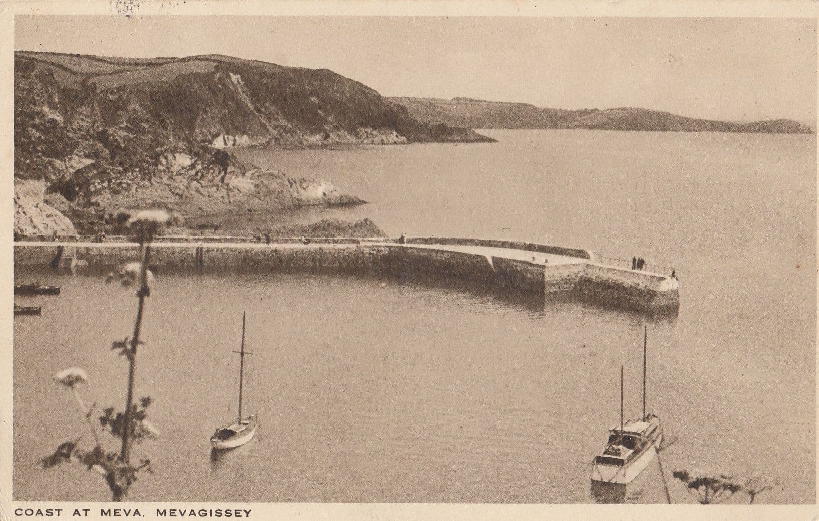 Mevagissey Boats Cornwall 1945 WW2 Frank Postcard