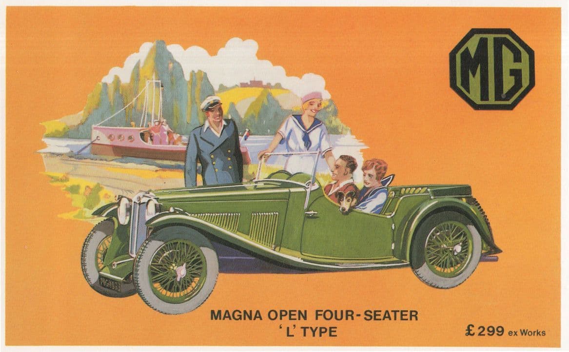 MG Magna Open 4 Seater L Type Classic Car Advertising Postcard