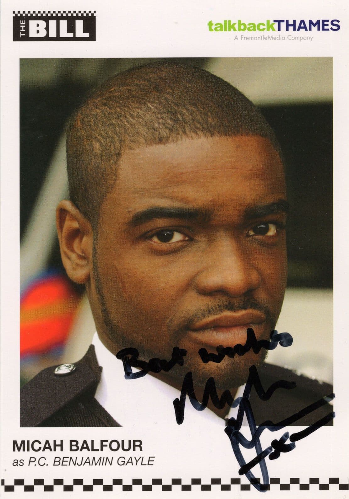 Micah Balfour as PC Benjamin Gayle The Bill Hand Signed Cast Card Photo