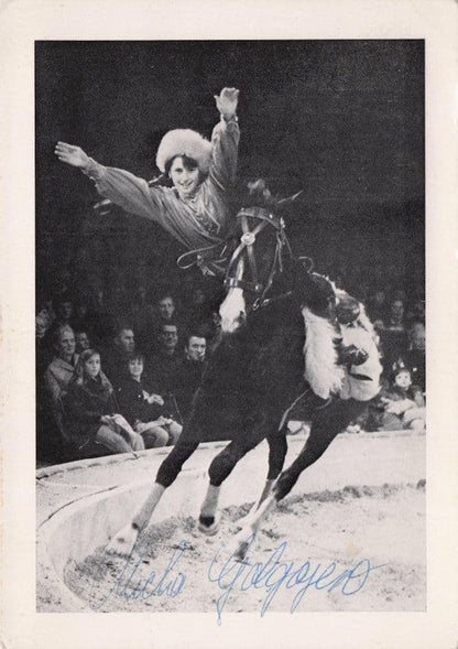 Micha Cesarz Golgojew Denmark Circus Lady Hand Signed Postcard