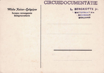 Micha Cesarz Golgojew Denmark Circus Lady Hand Signed Postcard