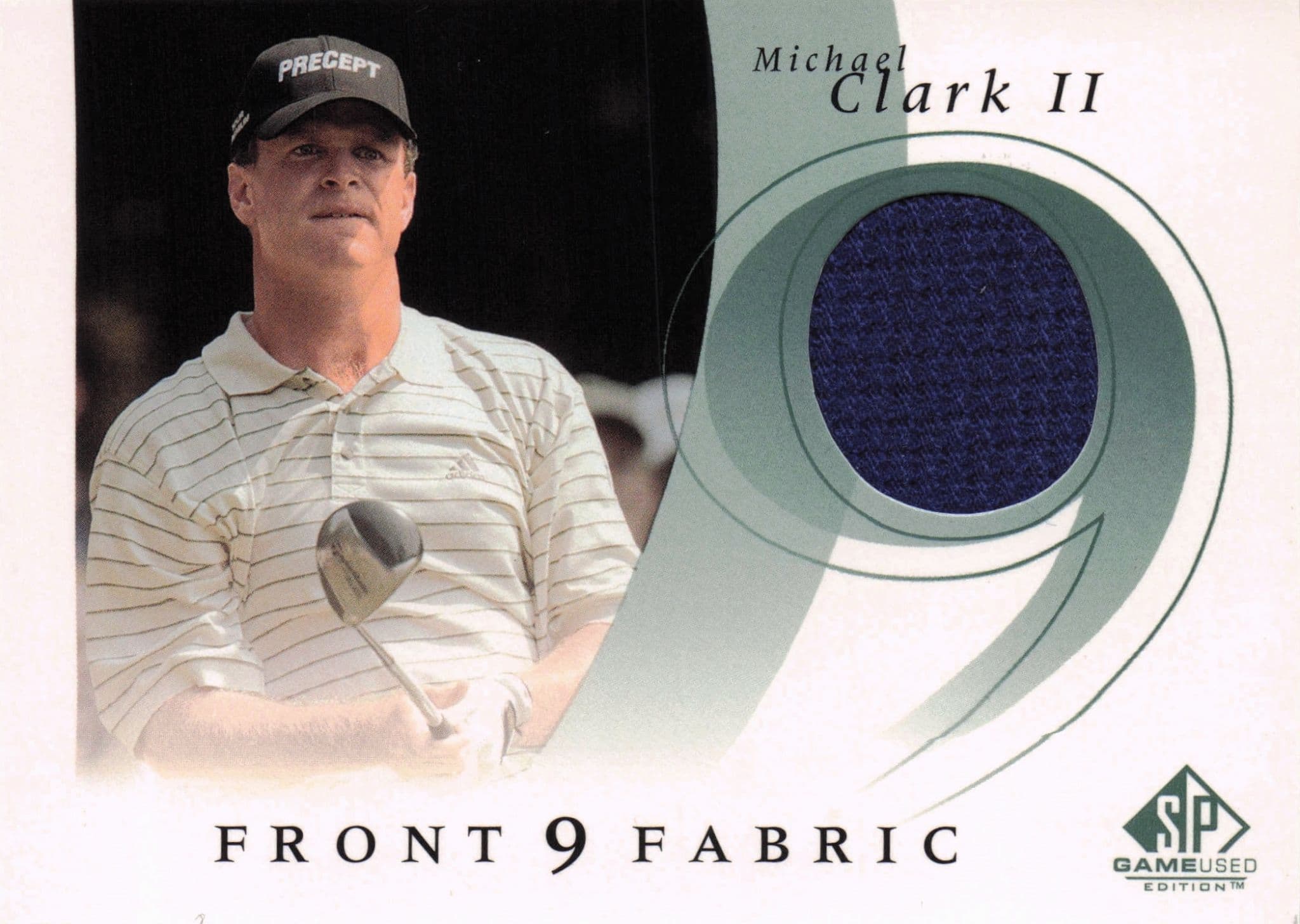 Michael Clark II Front 9 Fabric 2002 Upper Deck Authentic Shirt Card