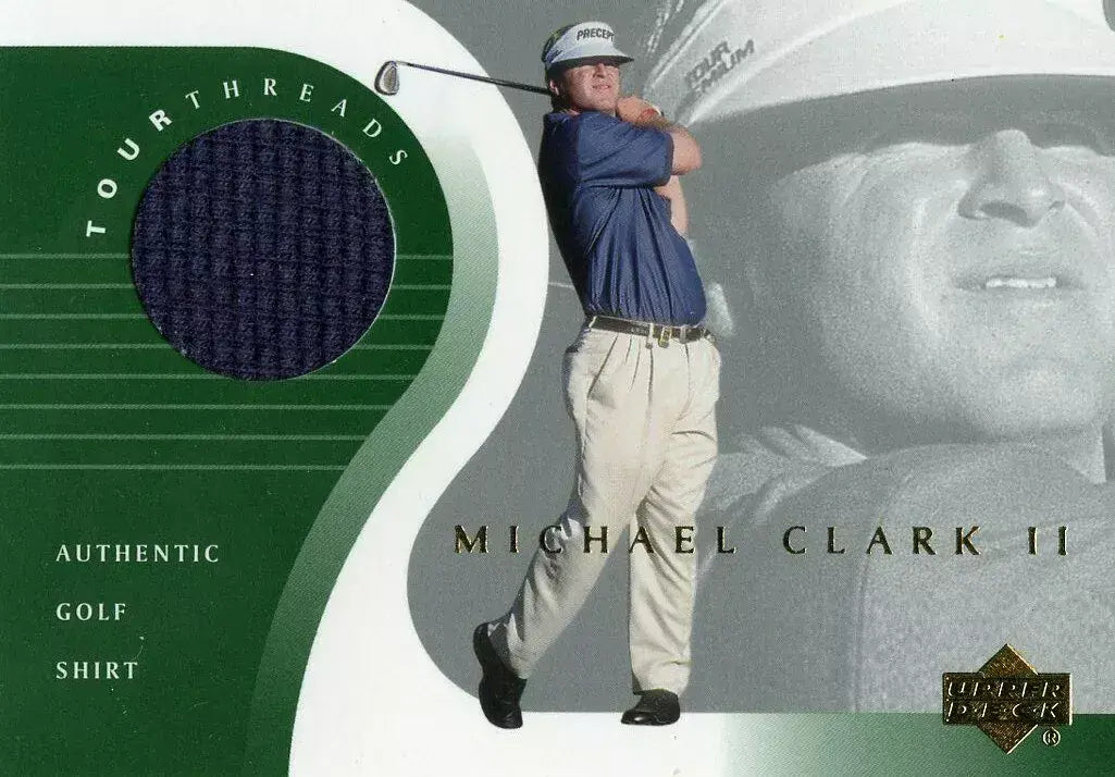 Michael Clark II Original Worn Shirt Golf Tour Rare Limited Threads Card