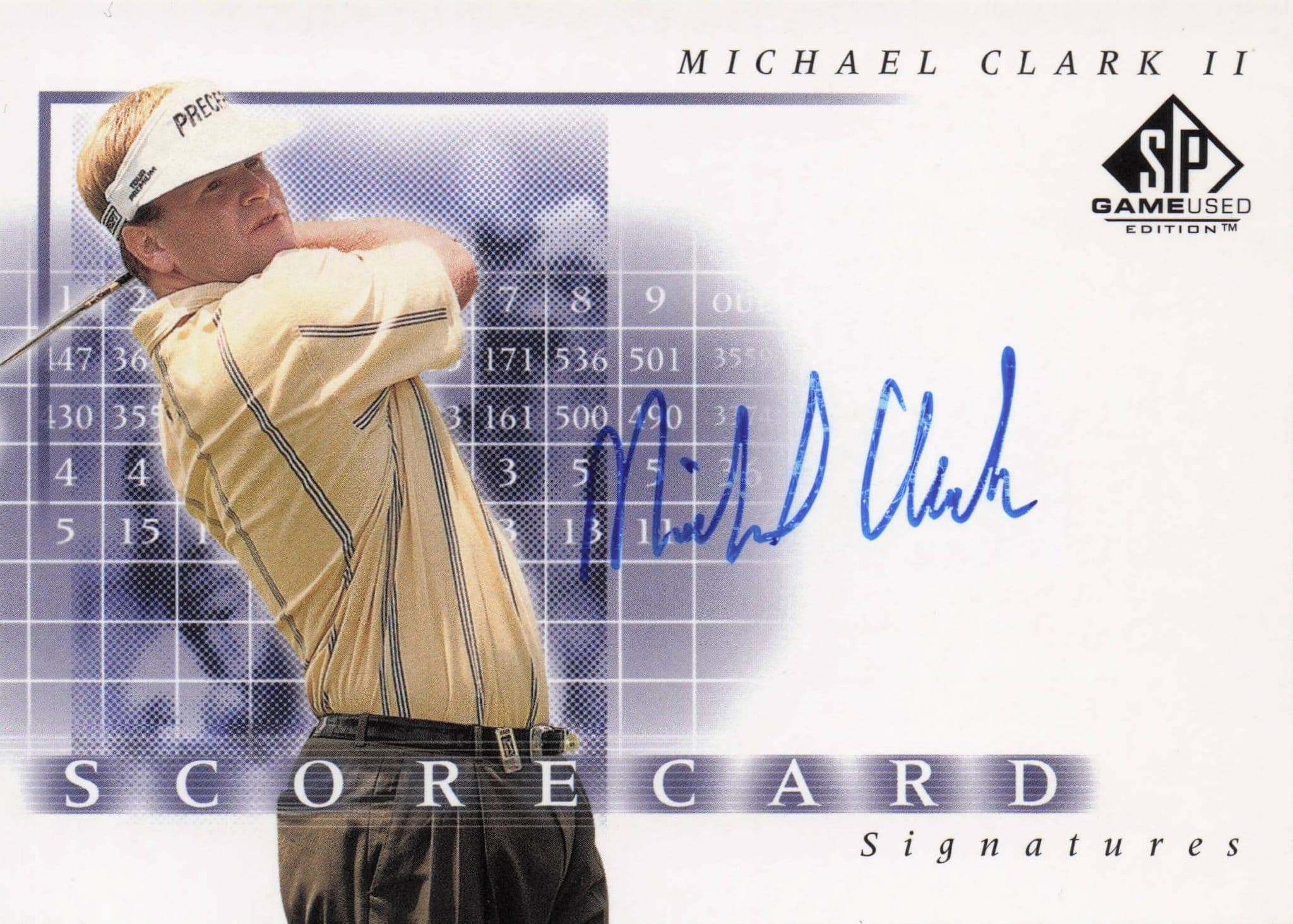 Michael Clark II Scorecard Signatures Hand Signed 2002 SP Golf Autograph Card