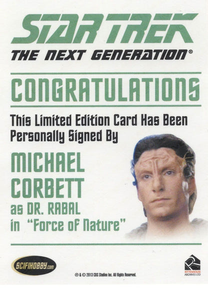 Michael Corbett as Dr Rabal Star Trek Hand Signed Autograph Photo Card