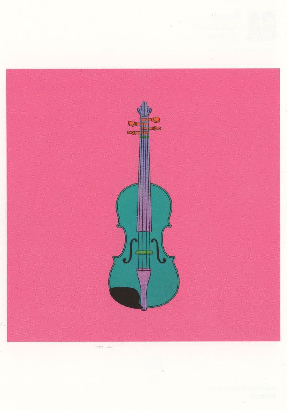 Michael Craig Martin Electric Violin RA London Gallery Painting Postcard