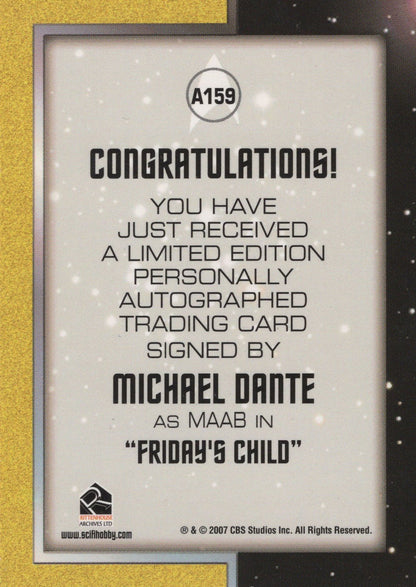 Michael Dante Star Trek The Original Series Signed Autograph Card
