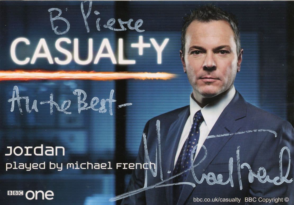 Michael French as Jordon Casualty Rare Hand Signed Cast Card Photo