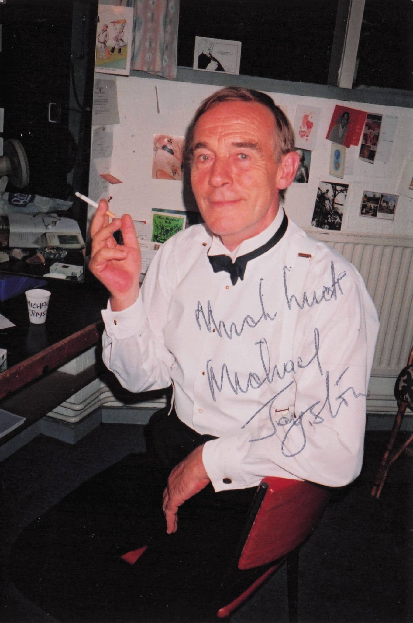 Michael Jayston of Dr Who RARE Dressing Room Hand Signed Photo