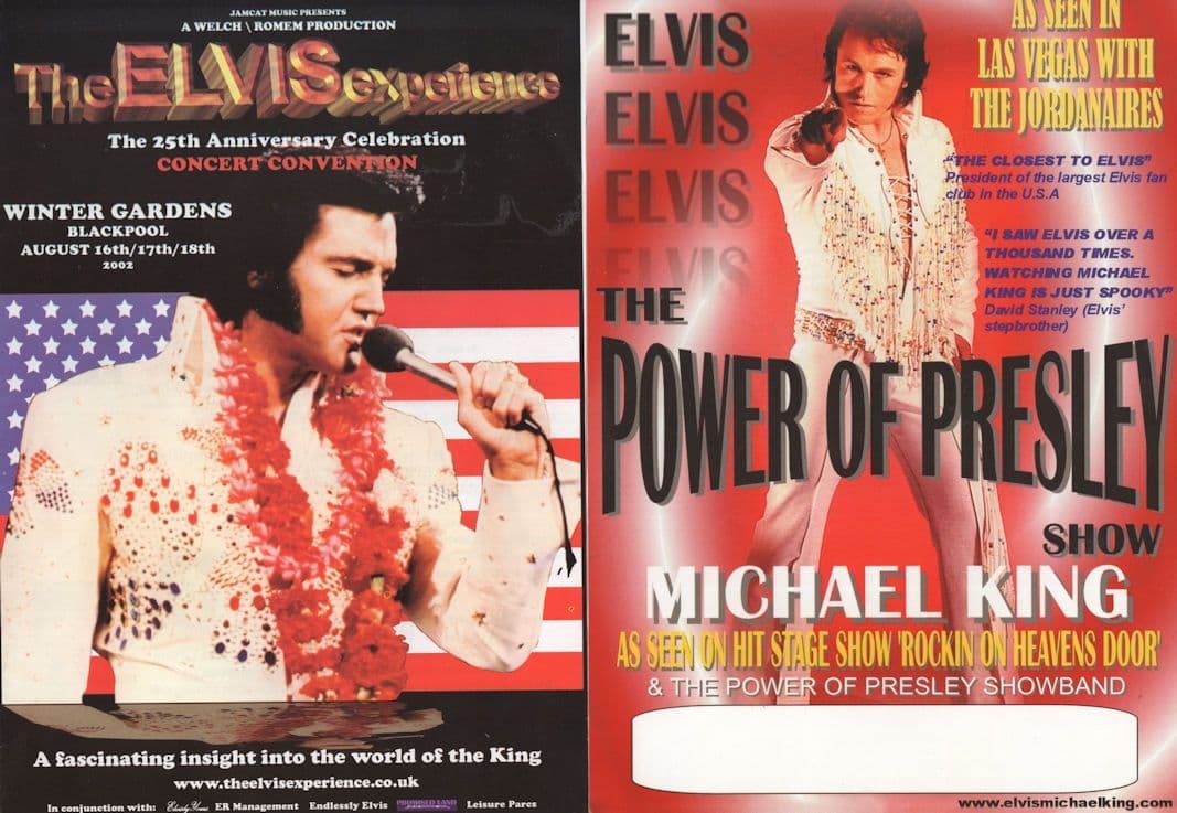 Michael King Leading Elvis Presley Singer Hand Signed Flyer & More
