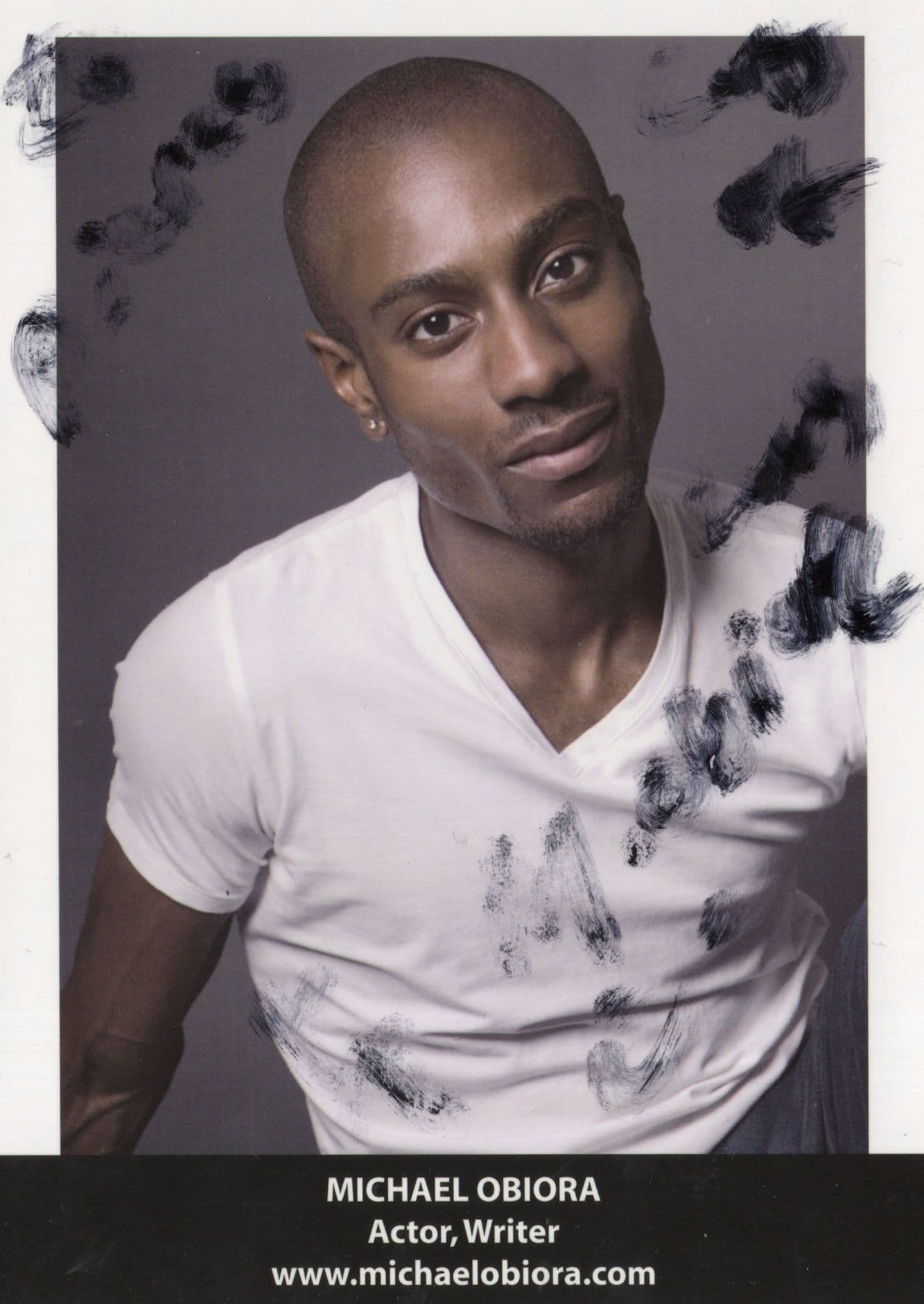 Michael Obiora as Lloyd of Casualty Official Hand Signed Cast Card Photo