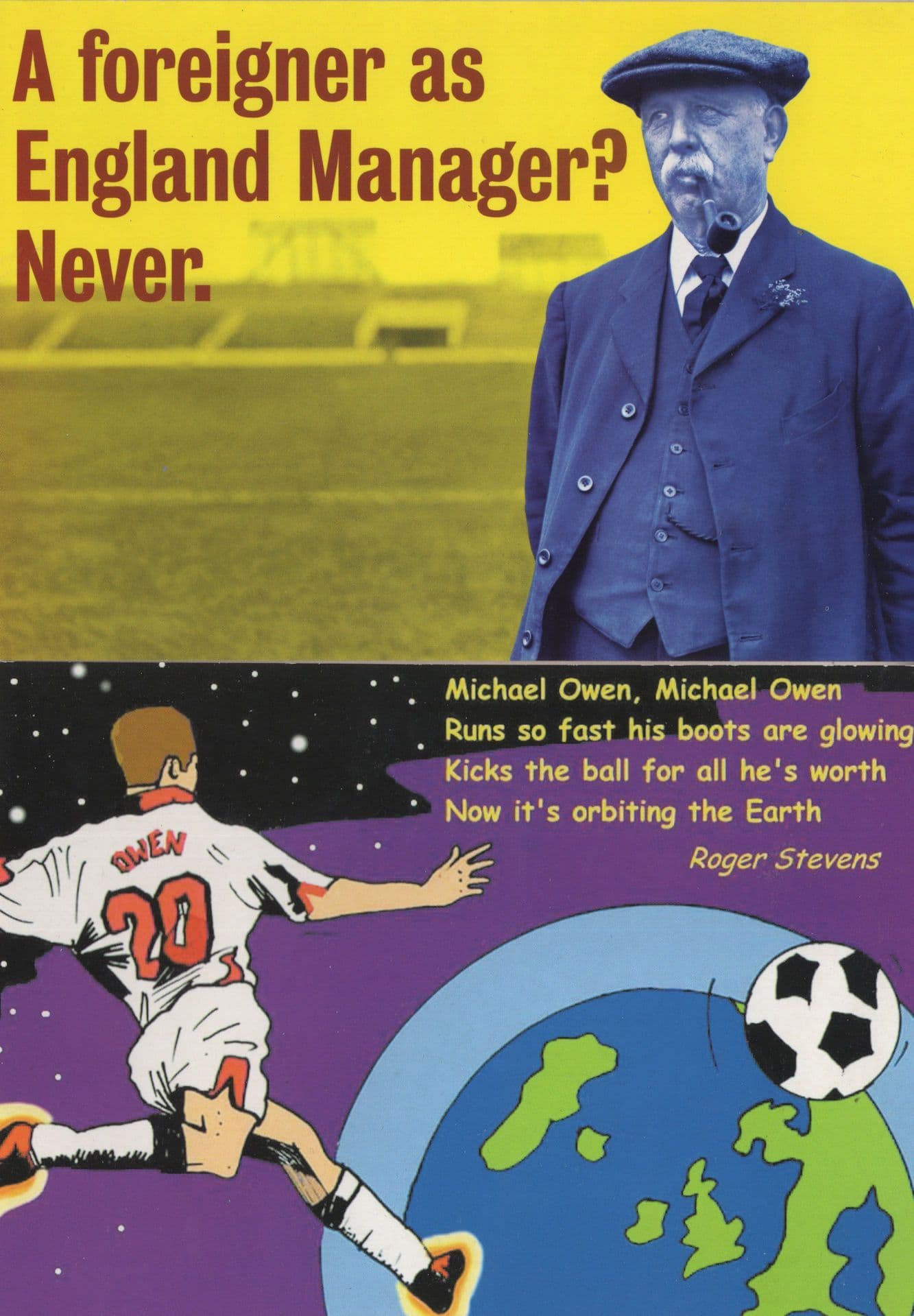 Michael Owen Football Manager 2x Comic Football Postcard s