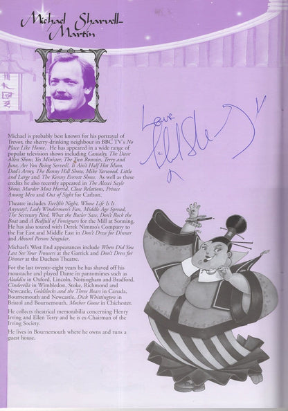 Michael Sharvell of Dave Allen Mr Blobby Hand Signed Theatre Programme