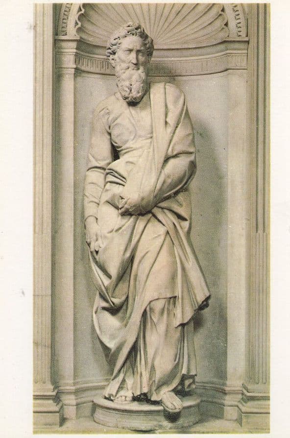 Michelangelo Saint Paul Statue Sculpture Sao Paolo Postcard