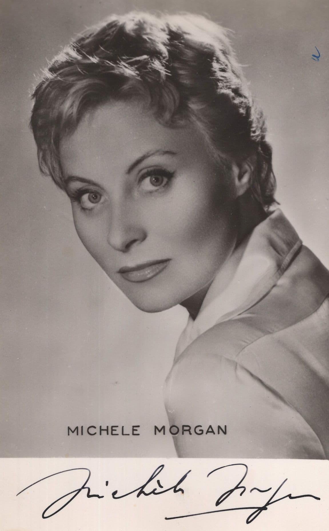 Michele Morgan Vintage French Film Actress Vintage Printed Signed Postcard