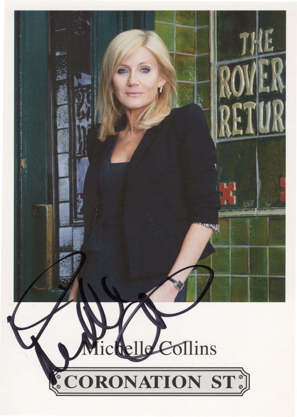 Michelle Collins in Coronation Street RARE Hand Signed Cast Card Photo