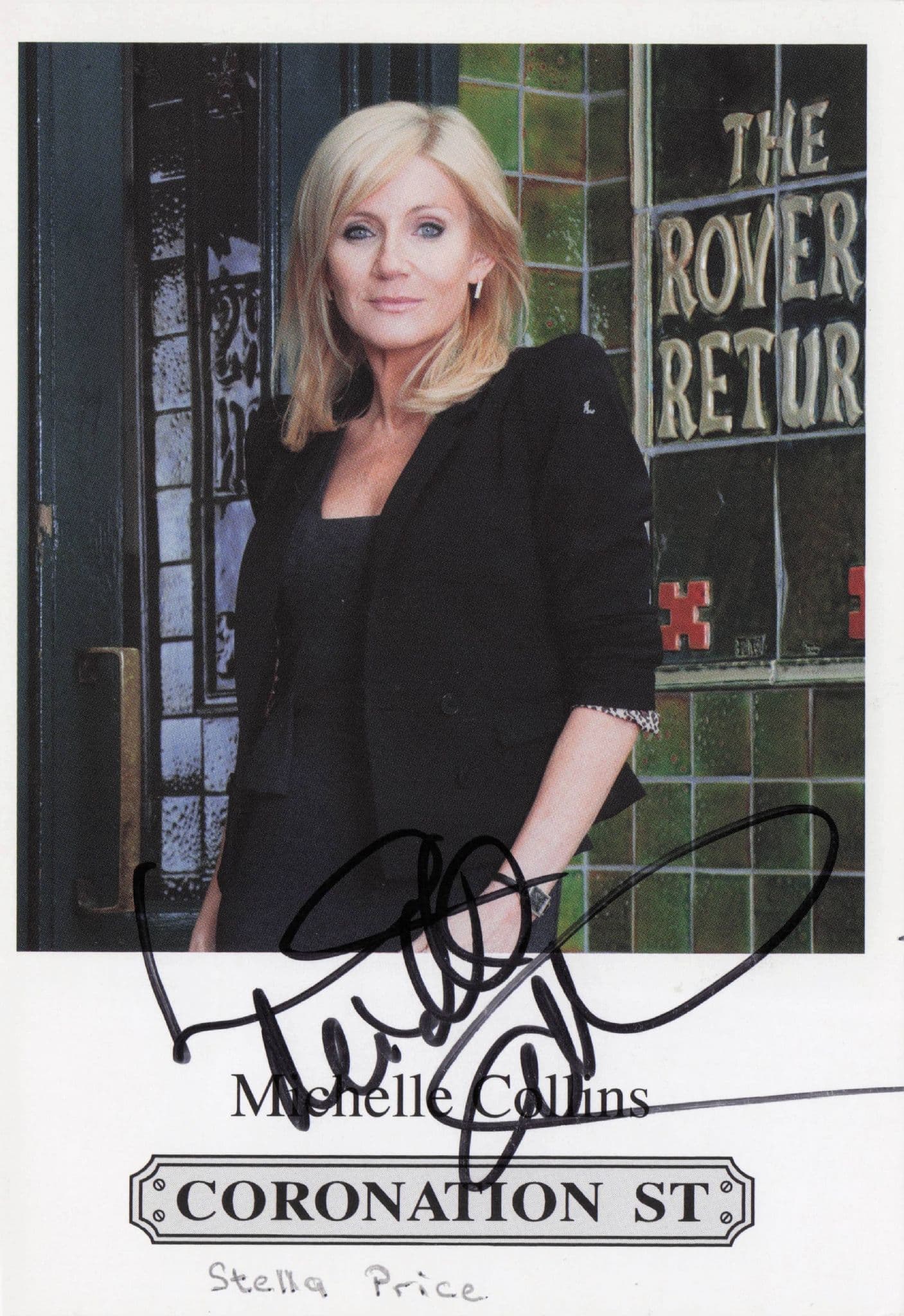 Michelle Collins RARE ROVERS Coronation Street Hand Signed Cast Card Photo