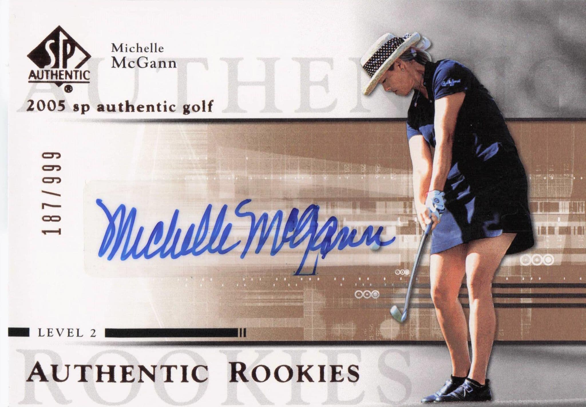 Michelle McGann Authentic Rookies 2005 Golf SP Hand Signed Autograph Card