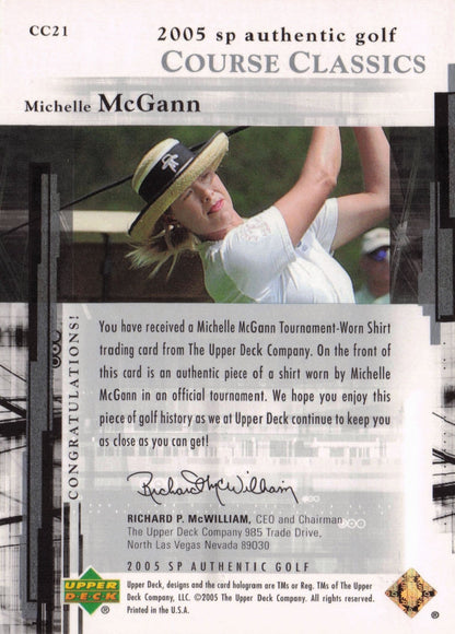 Michelle McGann Course Classics 2005 Golf SP Upper Deck Worn Shirt Card