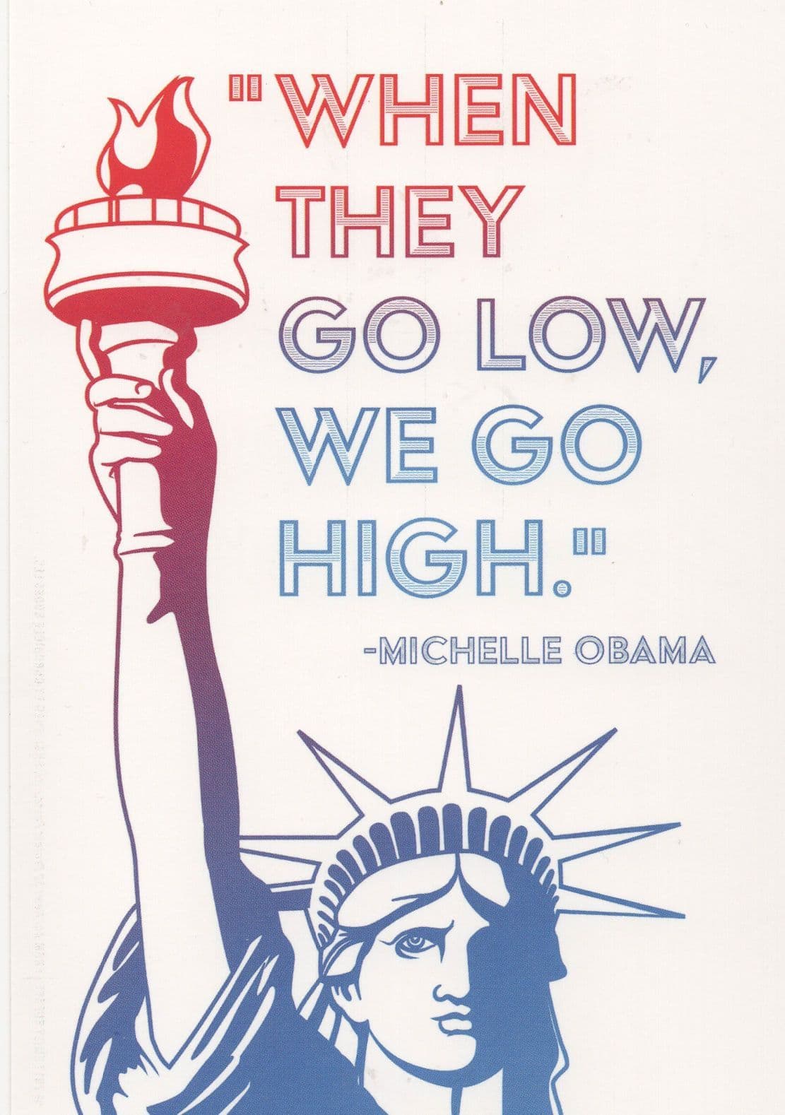 Michelle Obama Statue Of Liberty American Politics Campaign Postcard