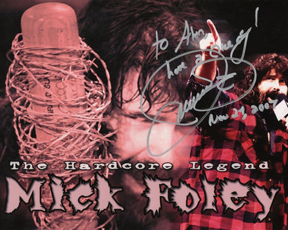 Mick Foley Wrestling WWE 10x8 Ultimate Hand Signed Photo & COA Photo