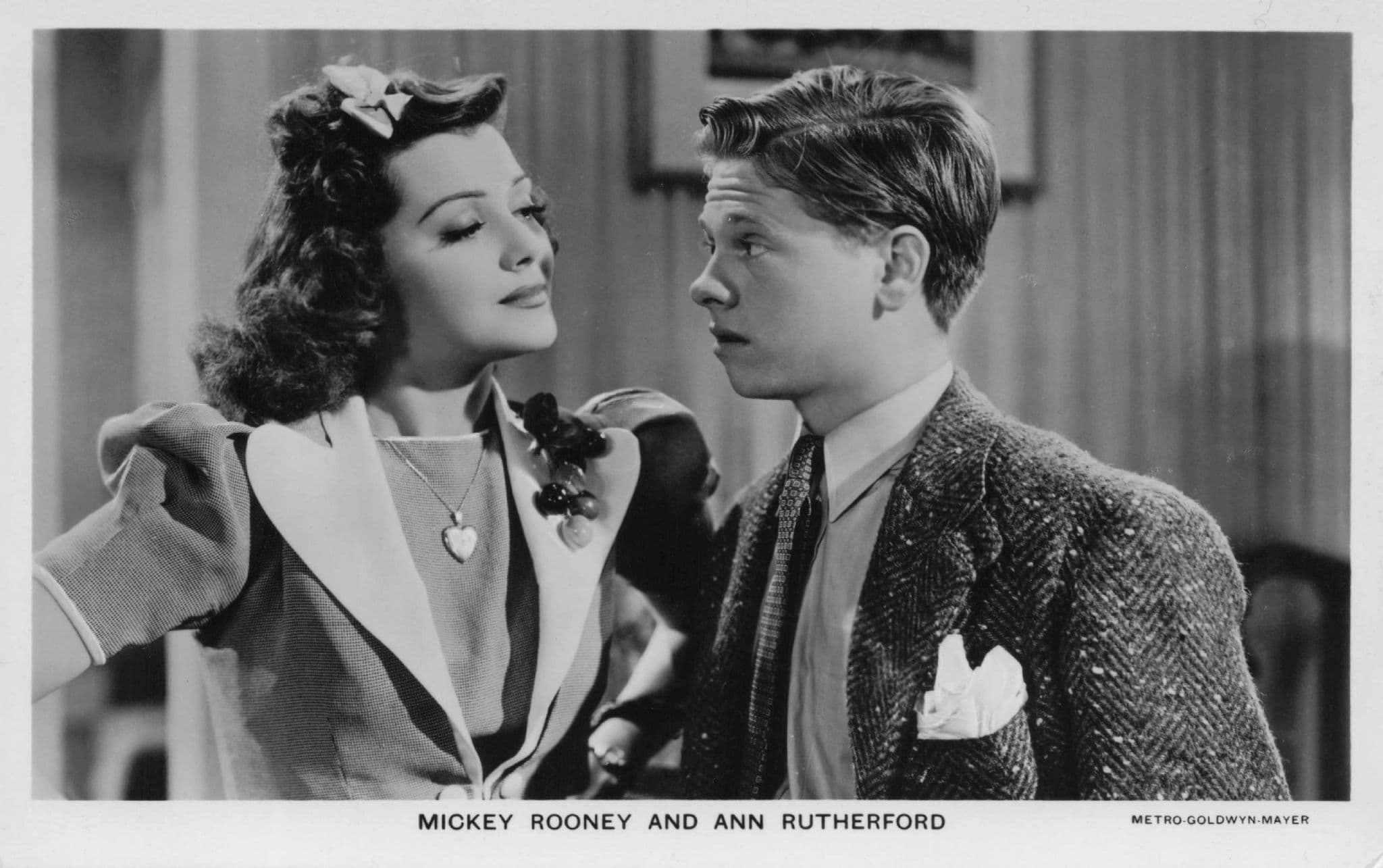 Mickey Rooney & Anne Rutherford Vintage Real Real Photo Postcard