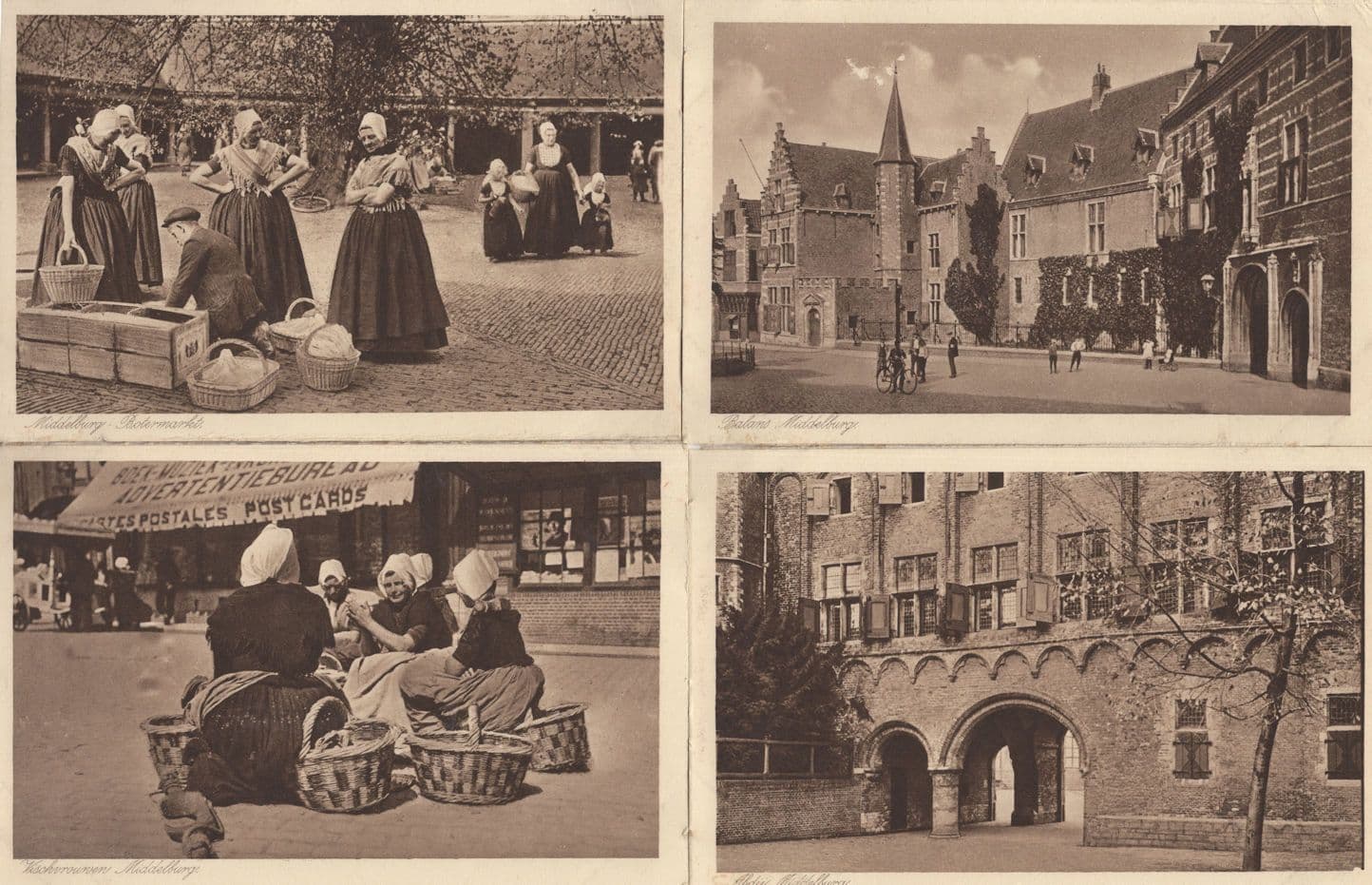 Middelberg Holland Postcard Shop Market Bicycle 4x Postcard s