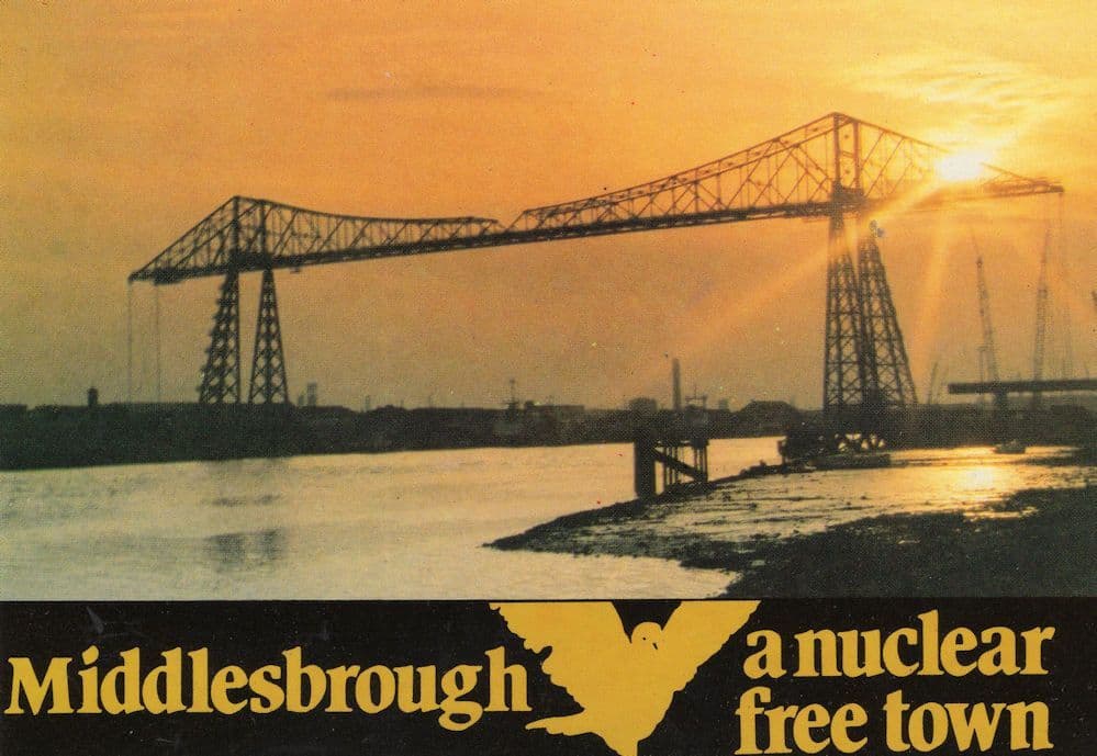Middlesborough Nuclear Free Zone Anti Bomb Peace Postcard