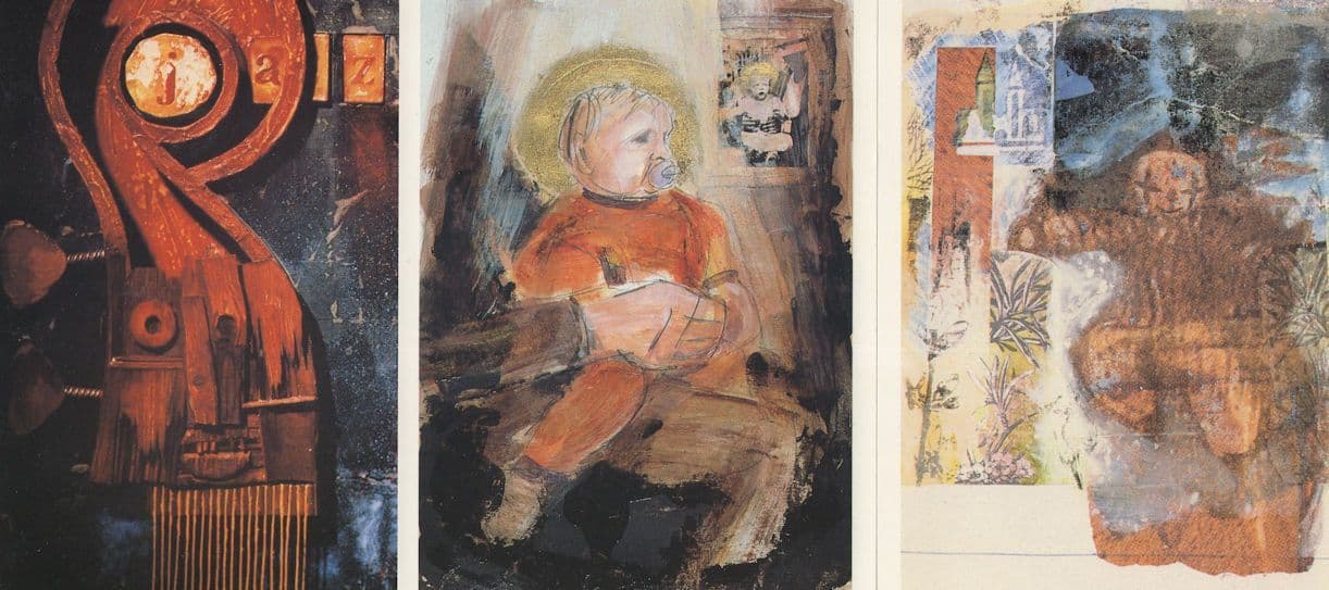Middlesex Baby With Bottle Cross Eyes Doll Clown 3x Painting Postcard s