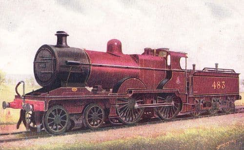 Midland 4-4-0 Express Antique Train Railway Old Postcard