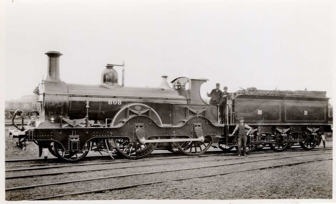 Midland Express Engine 808 & Train Driver Railways Staff Old Postcared