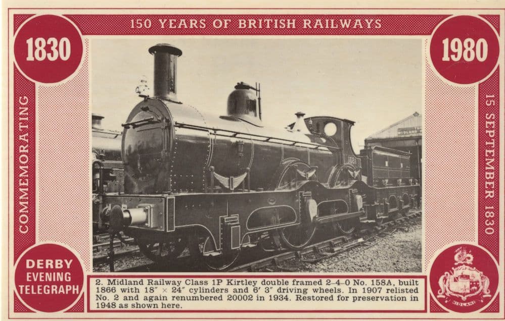 Midland Railway Class 1P Kirtley Train Derby Telegraph Postcard