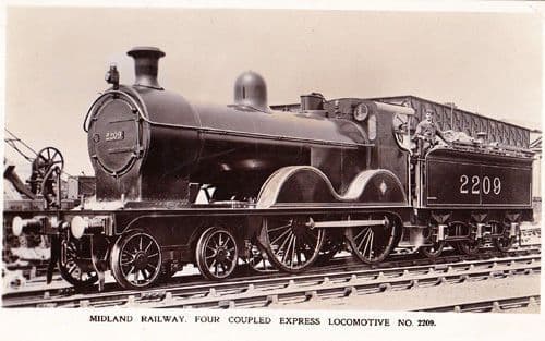 Midland Railway Coupled Express Train Locomotive Old 2209 Antique Photo Postcard