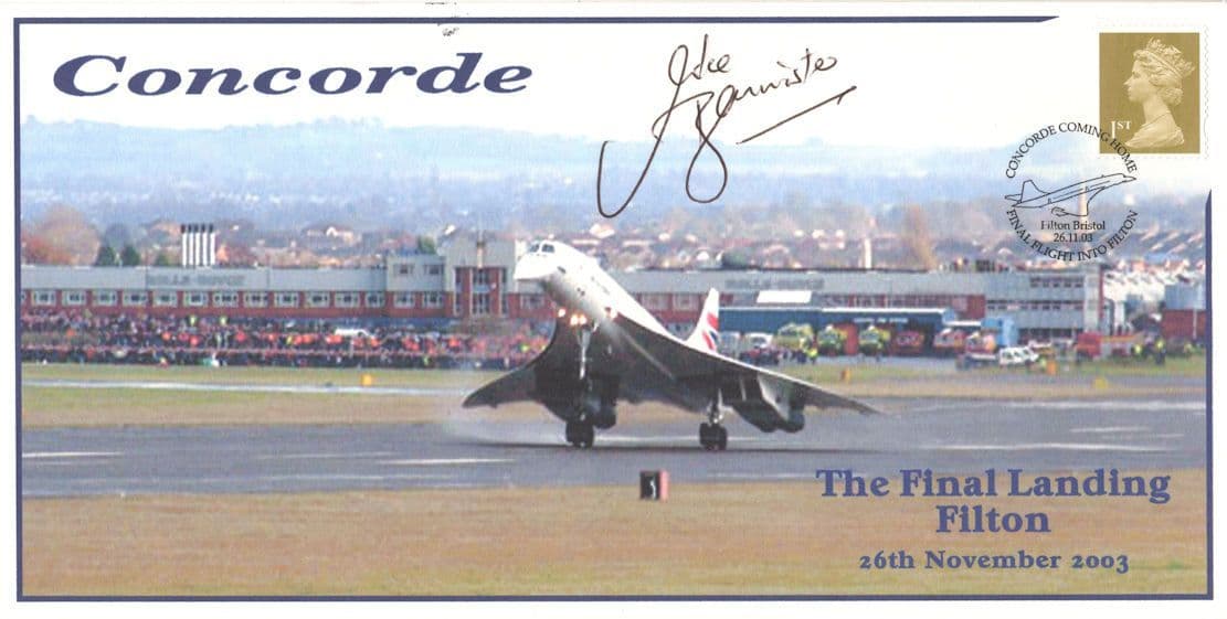 Mike Bannister Concorde Final Landing Filton Hand Signed FDC