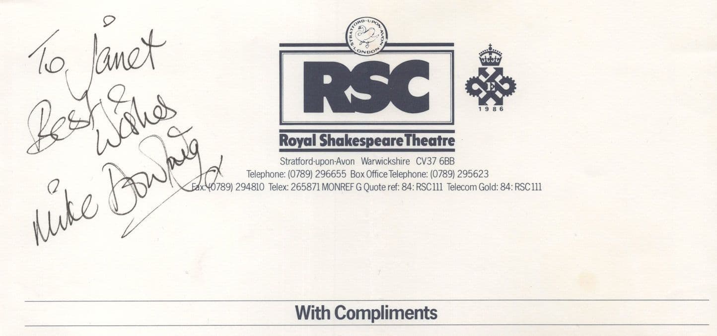 Mike Dowling of Titanic Town as Richard III Shakespeare Hand Signed Theatre