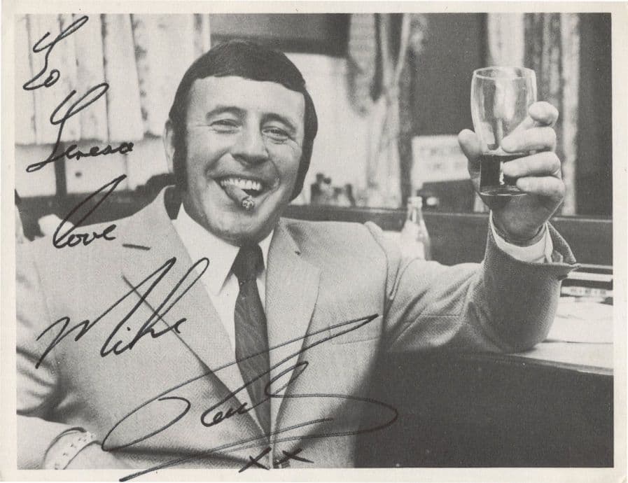 Mike Reid With Cigar & Beer Vintage Hand Signed Photo