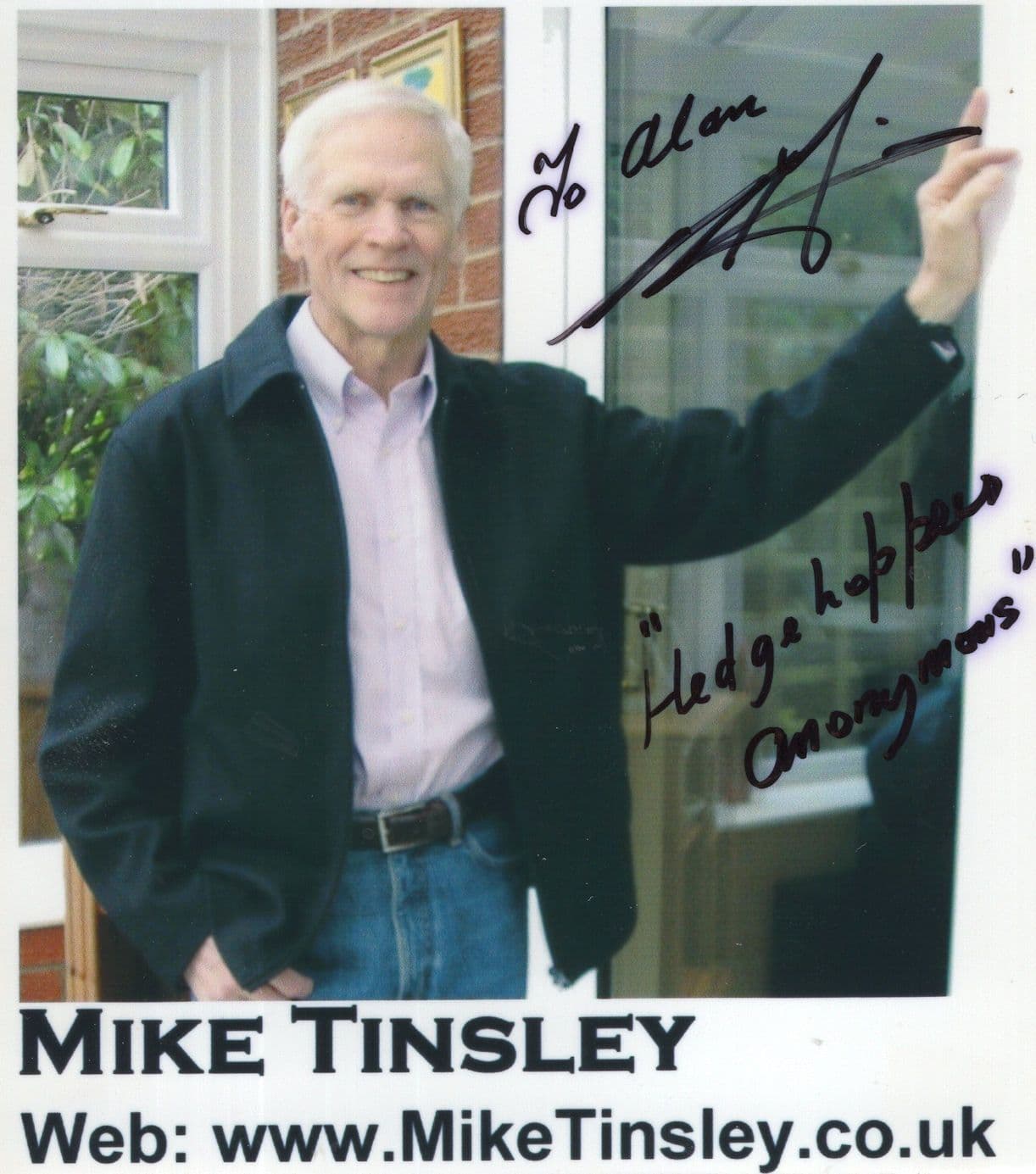 Mike Tinsley of Hedgehoppers Anonymous Hand Signed Photo