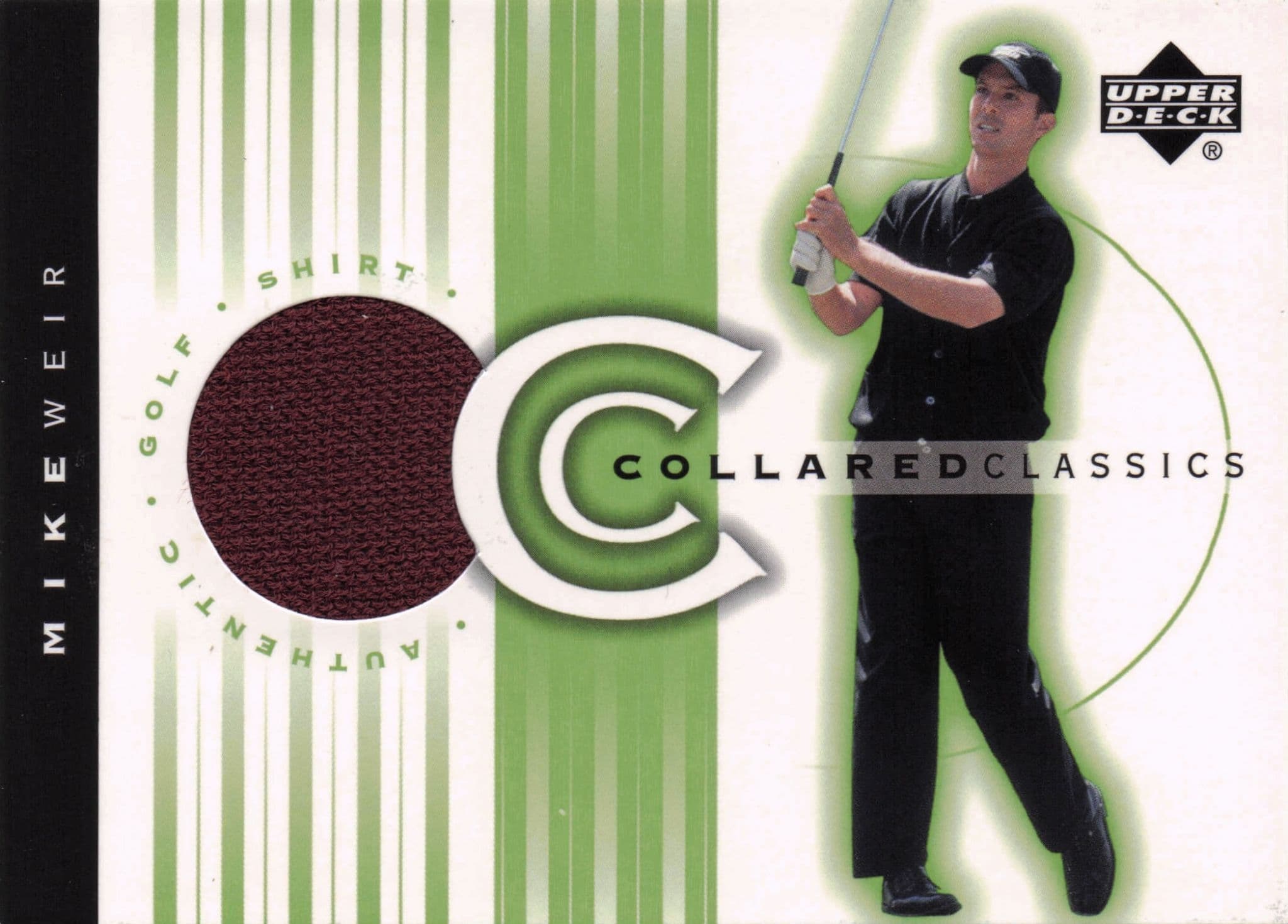 Mike Weir Collared Classics Golf Shirt Relic Upper Deck 2003 Card