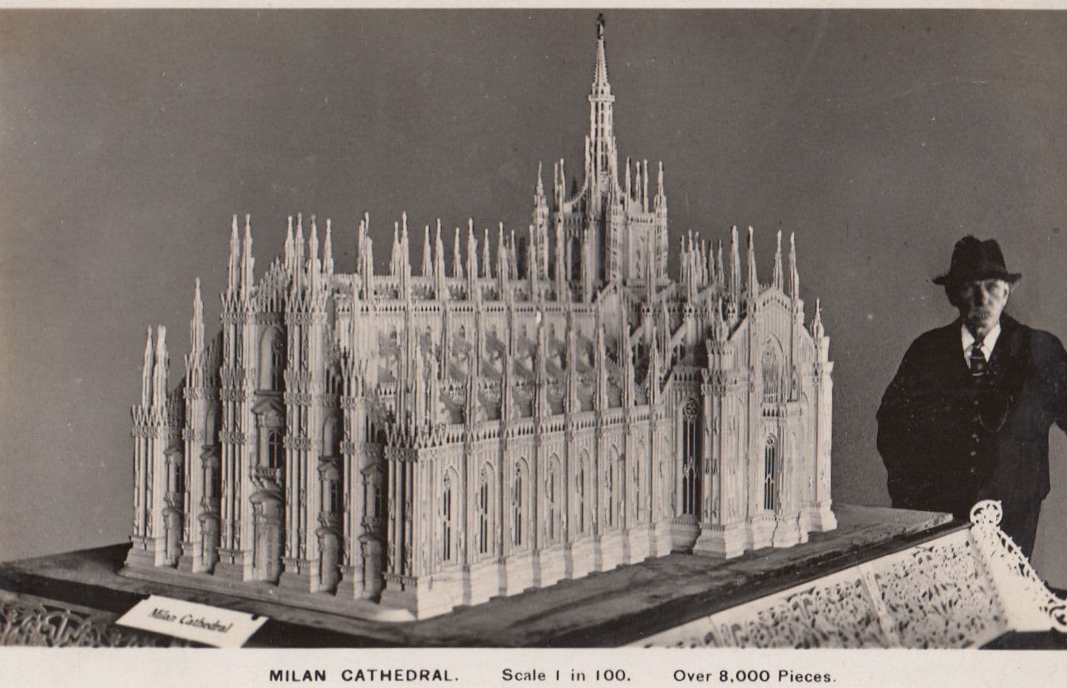 Milan Cathedral 8000 Piece Toy Scale Model Old Real Photo Italian Postcard