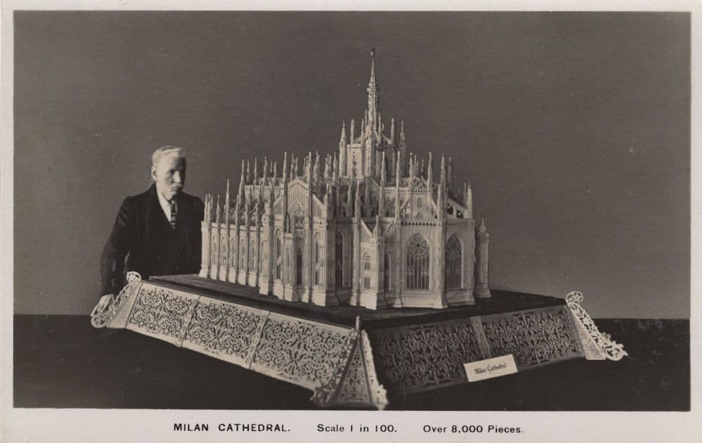 Milan Cathedral Model Scale 1 in 100 Real Photo Postcard