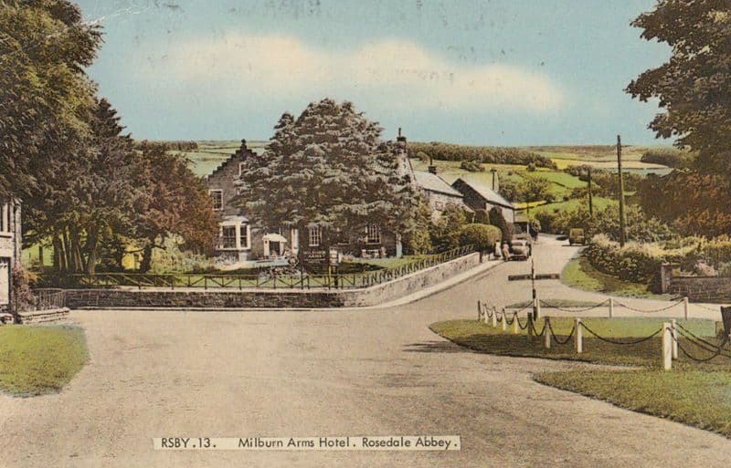 Milburn Arms Hotel Rosedale Abbey Vintage 1970s Postcard