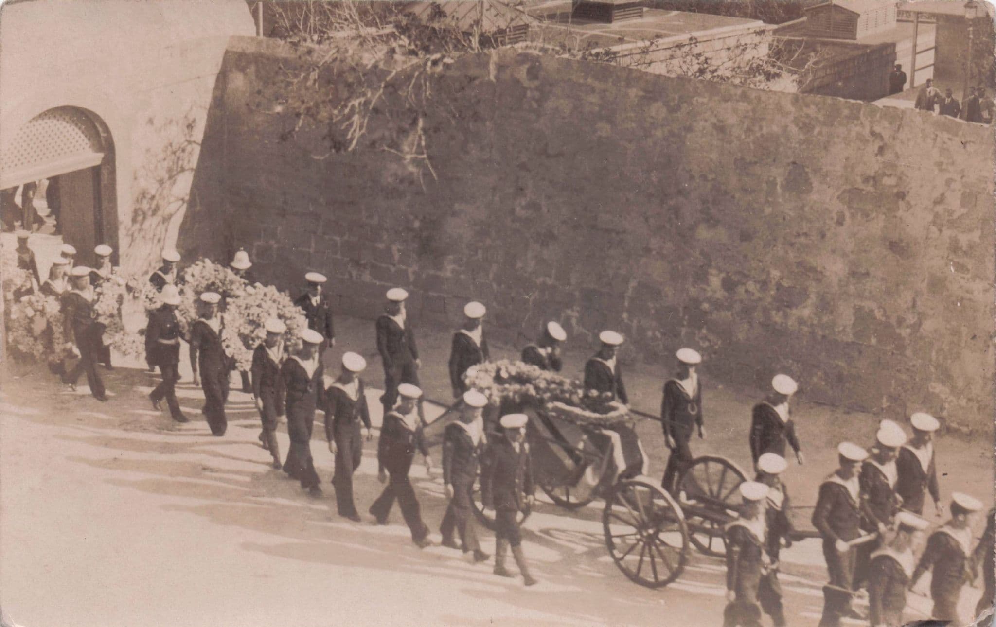 Military Funeral Procession Pall Bearers Soldiers Antique RPC Postcard